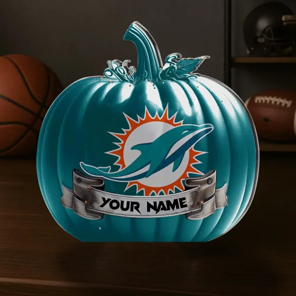 Miami Dolphins NFL Personalized Halloween Acrylic Block Plaque For Fan - Limited Edition SPTFTAB111 - Image 2