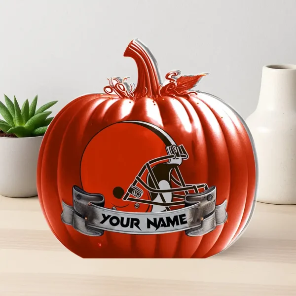 Cleveland Browns NFL Personalized Halloween Acrylic Block Plaque For Fan - Limited Edition SPTFTAB118