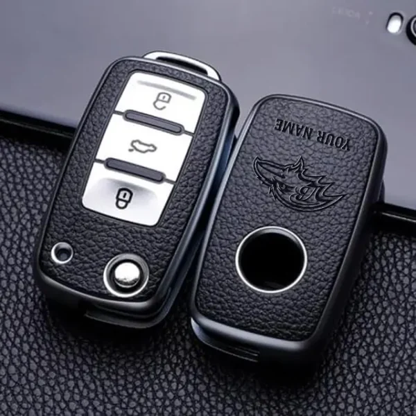 Baltimore Ravens Leather Car Key Case Car Key Full Cover Protection SPTLCKC003 - Image 2