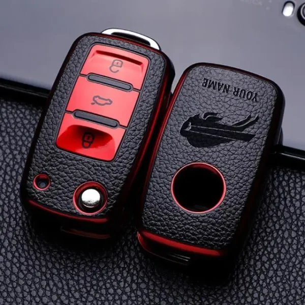 Buffalo Bills Leather Car Key Case Car Key Full Cover Protection SPTLCKC004 - Image 3