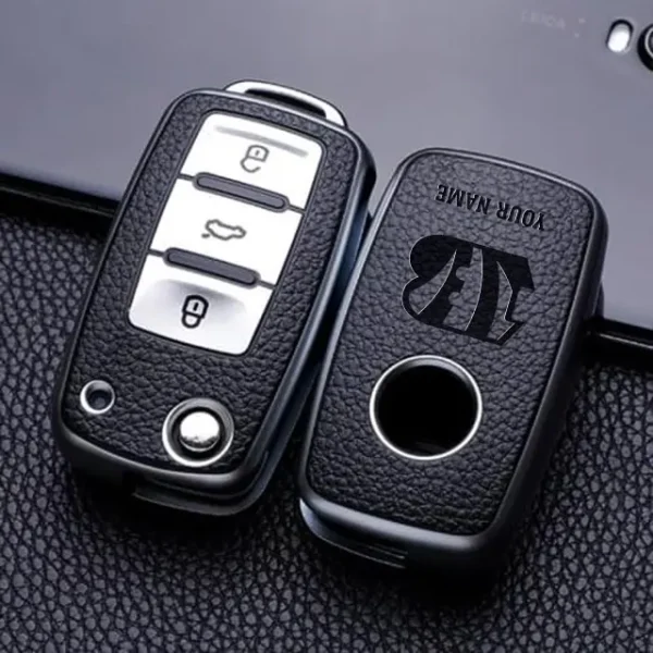 Cincinnati Bengals Leather Car Key Case Car Key Full Cover Protection SPTLCKC007 - Image 2