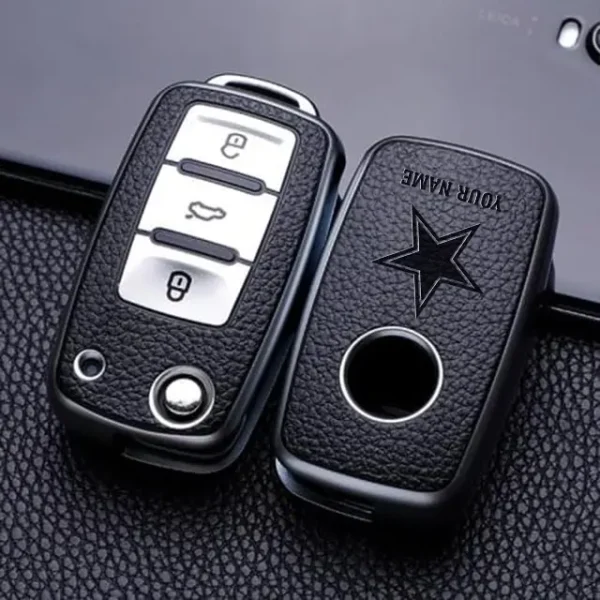 Dallas Cowboys Leather Car Key Case Car Key Full Cover Protection SPTLCKC009 - Image 3