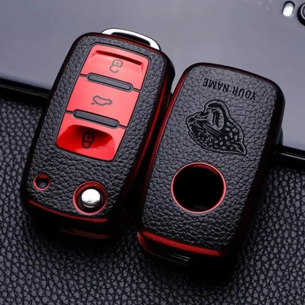 Jacksonville Jaguars Leather Car Key Case Car Key Full Cover Protection SPTLCKC015