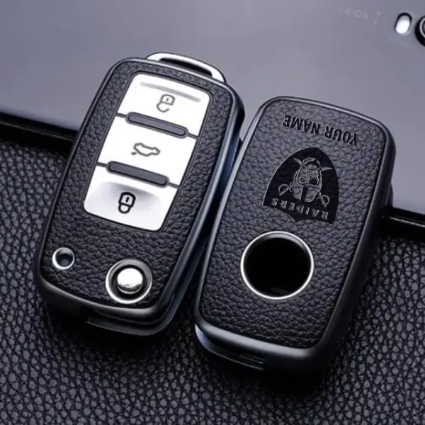 Las Vegas Raiders Leather Car Key Case Car Key Full Cover Protection SPTLCKC017 - Image 2