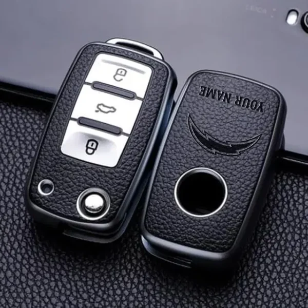 Los Angeles Chargers Leather Car Key Case Car Key Full Cover Protection SPTLCKC018