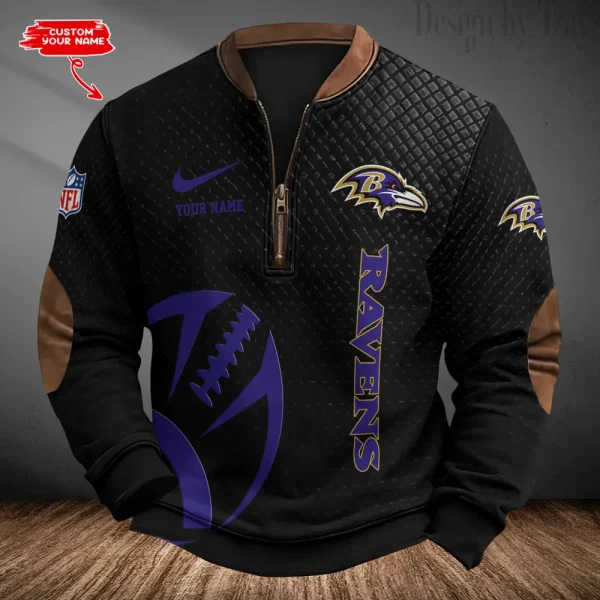 Baltimore Ravens Men's Vintage Zipper Stand Collar Sweatshirt S9MPZNS208