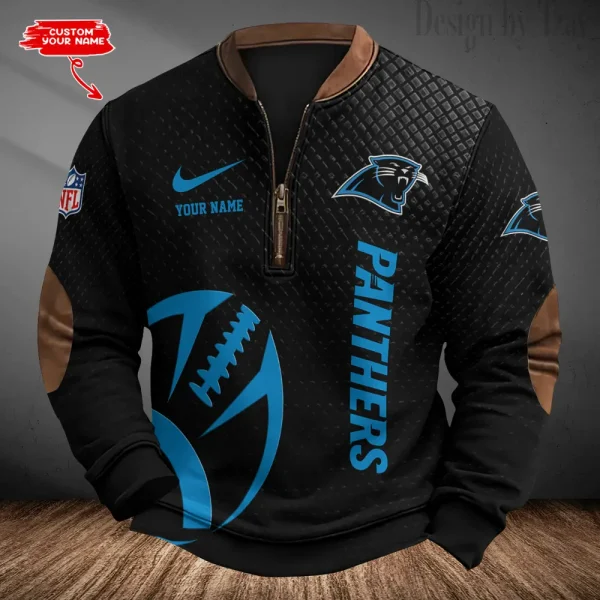 Carolina Panthers Men's Vintage Zipper Stand Collar Sweatshirt S9MPZNS210