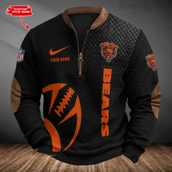 Chicago Bears Men's Vintage Zipper Stand Collar Sweatshirt S9MPZNS211
