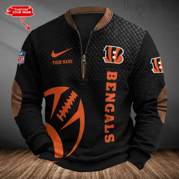 Cincinnati Bengals Men's Vintage Zipper Stand Collar Sweatshirt S9MPZNS212