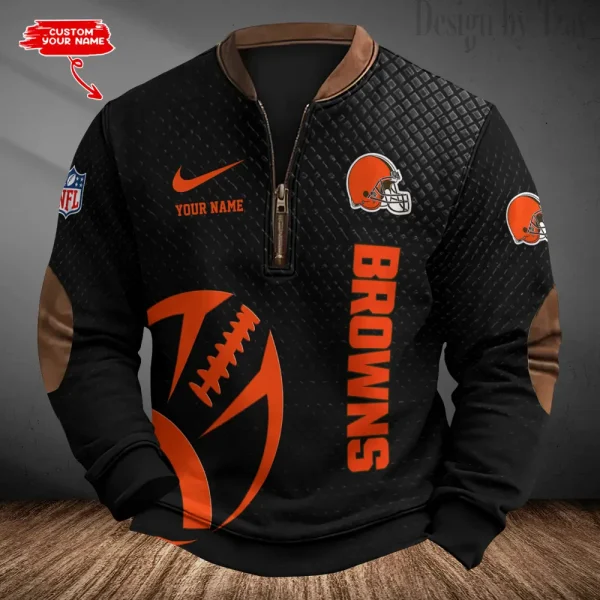 Cleveland Browns Men's Vintage Zipper Stand Collar Sweatshirt S9MPZNS213