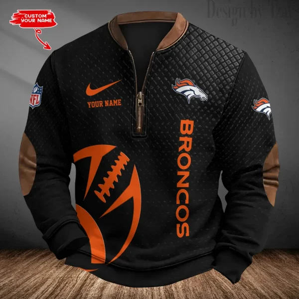 Denver Broncos Men's Vintage Zipper Stand Collar Sweatshirt S9MPZNS215