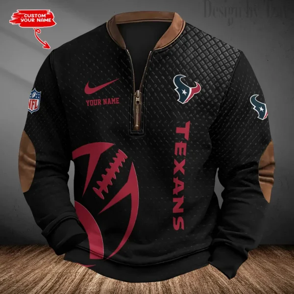 Houston Texans Men's Vintage Zipper Stand Collar Sweatshirt S9MPZNS218