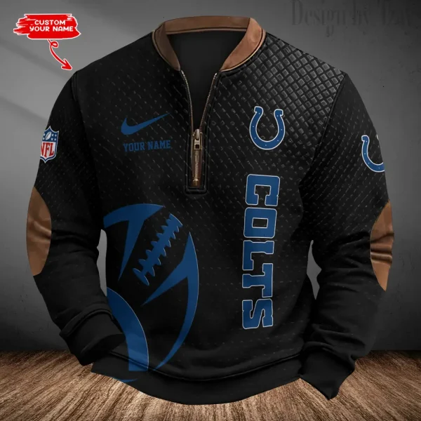 Indianapolis Colts Men's Vintage Zipper Stand Collar Sweatshirt S9MPZNS219