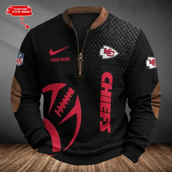 Kansas City Chiefs Men's Vintage Zipper Stand Collar Sweatshirt S9MPZNS221