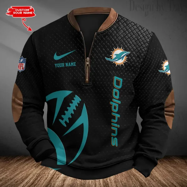 Miami Dolphins Men's Vintage Zipper Stand Collar Sweatshirt S9MPZNS225