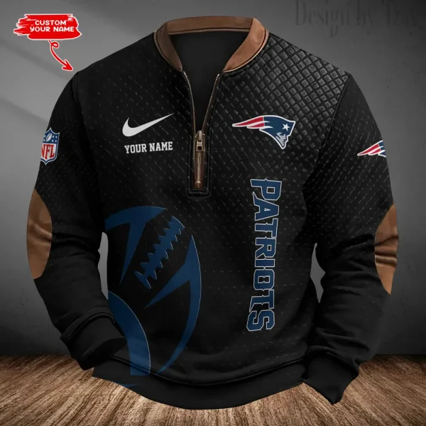 New England Patriots Men's Vintage Zipper Stand Collar Sweatshirt S9MPZNS227