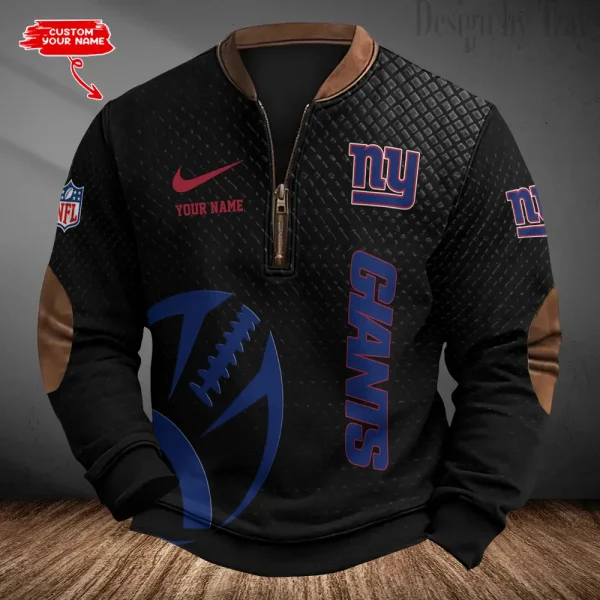 New York Giants Men's Vintage Zipper Stand Collar Sweatshirt S9MPZNS229
