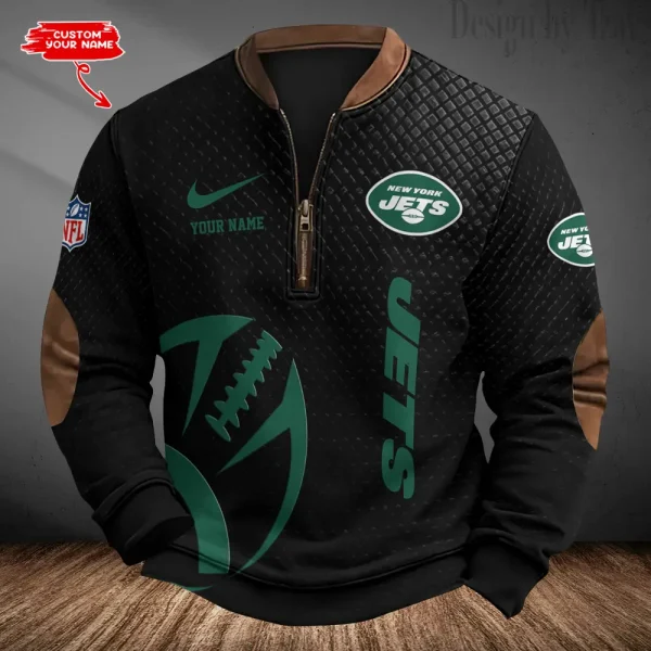 New York Jets Men's Vintage Zipper Stand Collar Sweatshirt S9MPZNS230