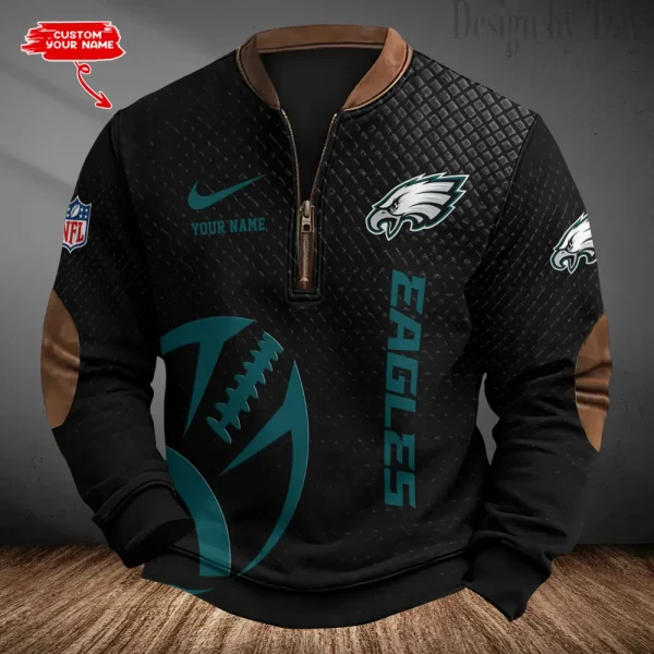 Philadelphia Eagles Men's Vintage Zipper Stand Collar Sweatshirt S9MPZNS231