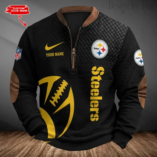 Pittsburgh Steelers Men's Vintage Zipper Stand Collar Sweatshirt S9MPZNS232