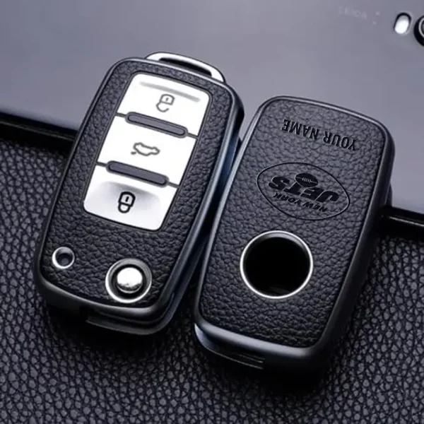 New York Jets Leather Car Key Case Car Key Full Cover Protection SPTLCKC025 - Image 2