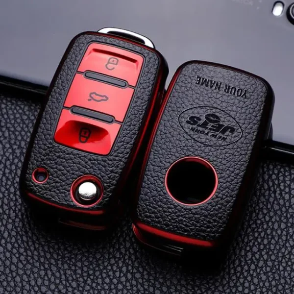 New York Jets Leather Car Key Case Car Key Full Cover Protection SPTLCKC025 - Image 3