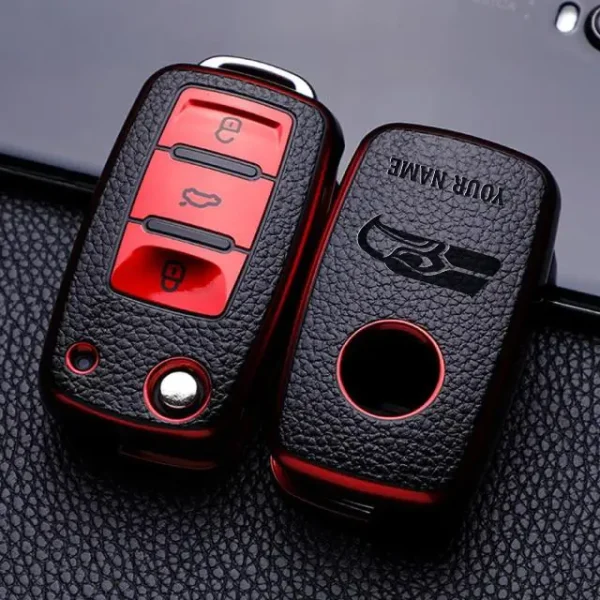 Seattle Seahawks Leather Car Key Case Car Key Full Cover Protection SPTLCKC029 - Image 3