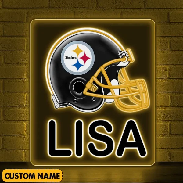 Pittsburgh Steelers NFL Team Acrylic Wall Led Sign Color Change Custom Any Name Gift For Fan SPTCAWLS034