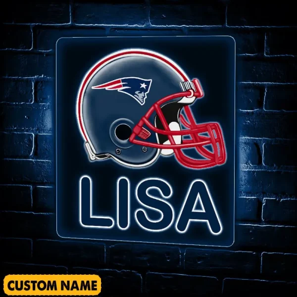 New England Patriots NFL Team Acrylic Wall Led Sign Color Change Custom Any Name Gift For Fan SPTCAWLS036