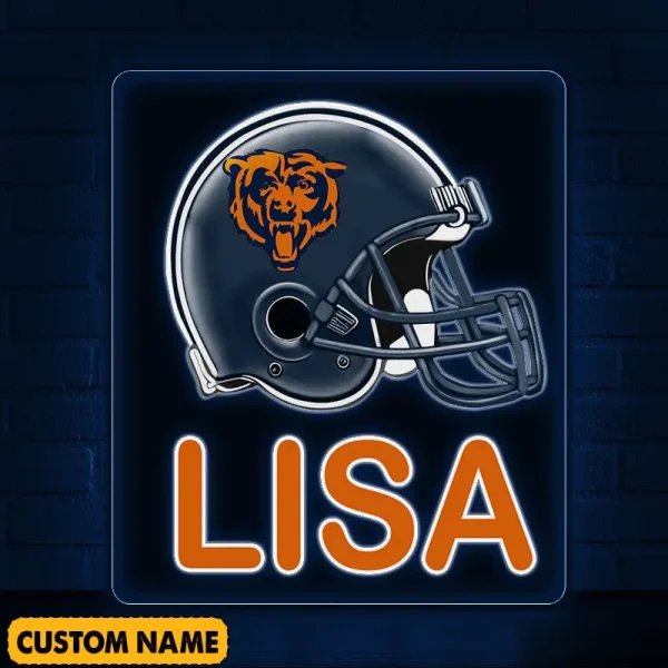 Chicago Bears NFL Team Acrylic Wall Led Sign Color Change Custom Any Name Gift For Fan SPTCAWLS037