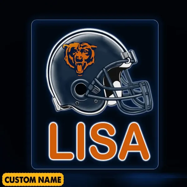 Chicago Bears NFL Team Acrylic Wall Led Sign Color Change Custom Any Name Gift For Fan SPTCAWLS037 - Image 2