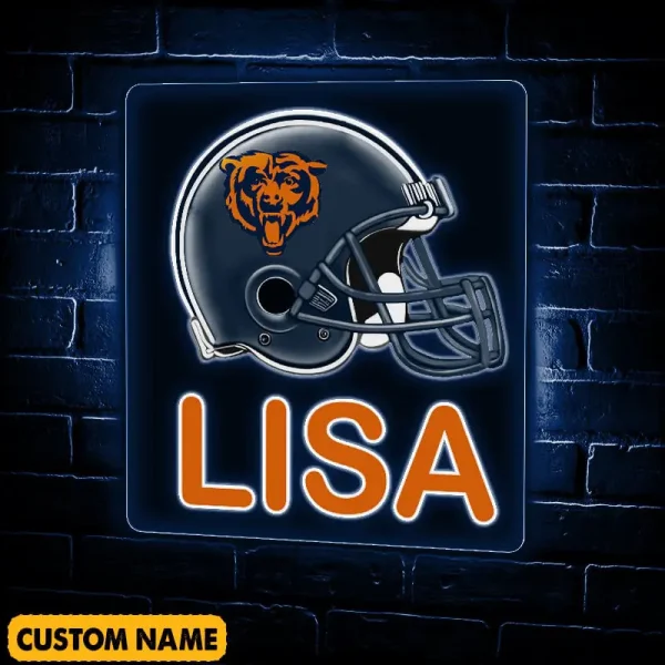Chicago Bears NFL Team Acrylic Wall Led Sign Color Change Custom Any Name Gift For Fan SPTCAWLS037 - Image 3