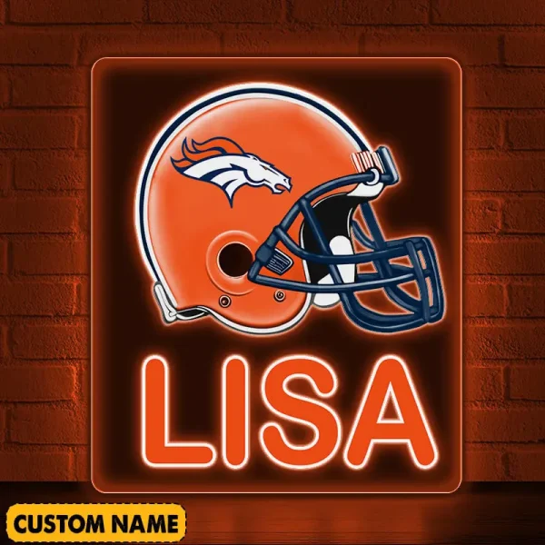 Denver Broncos NFL Team Acrylic Wall Led Sign Color Change Custom Any Name Gift For Fan SPTCAWLS039