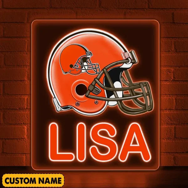 Cleveland Browns NFL Team Acrylic Wall Led Sign Color Change Custom Any Name Gift For Fan SPTCAWLS040