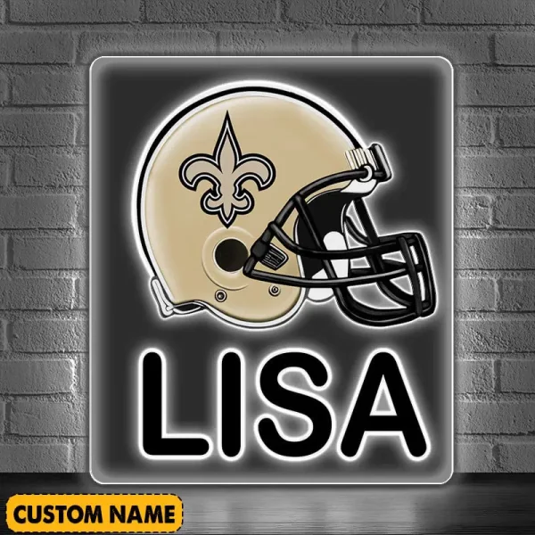 New Orleans Saints NFL Team Acrylic Wall Led Sign Color Change Custom Any Name Gift For Fan SPTCAWLS041