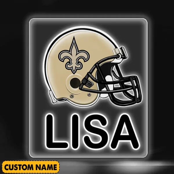 New Orleans Saints NFL Team Acrylic Wall Led Sign Color Change Custom Any Name Gift For Fan SPTCAWLS041 - Image 2