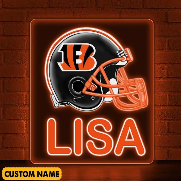 Cincinnati Bengals NFL Team Acrylic Wall Led Sign Color Change Custom Any Name Gift For Fan SPTCAWLS042