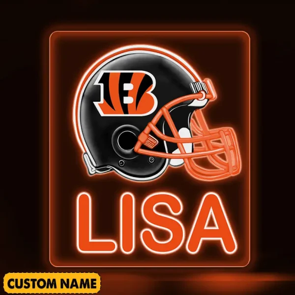 Cincinnati Bengals NFL Team Acrylic Wall Led Sign Color Change Custom Any Name Gift For Fan SPTCAWLS042 - Image 2