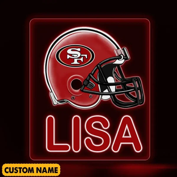 San Francisco 49ers NFL Team Acrylic Wall Led Sign Color Change Custom Any Name Gift For Fan SPTCAWLS045 - Image 2