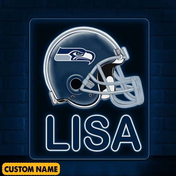 Seattle Seahawks NFL Team Acrylic Wall Led Sign Color Change Custom Any Name Gift For Fan SPTCAWLS046