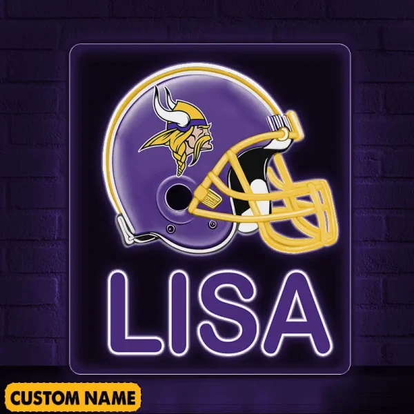 Minnesota Vikings NFL Team Acrylic Wall Led Sign Color Change Custom Any Name Gift For Fan SPTCAWLS047