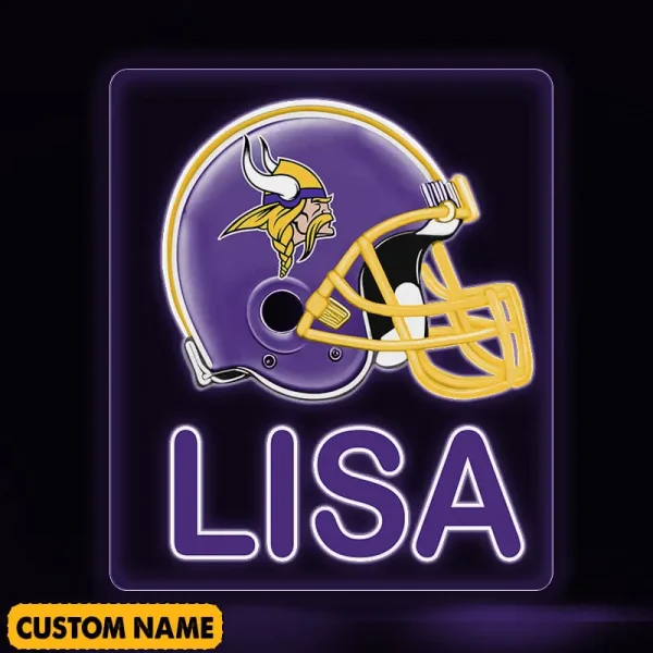 Minnesota Vikings NFL Team Acrylic Wall Led Sign Color Change Custom Any Name Gift For Fan SPTCAWLS047 - Image 2