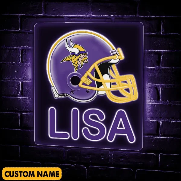 Minnesota Vikings NFL Team Acrylic Wall Led Sign Color Change Custom Any Name Gift For Fan SPTCAWLS047 - Image 3