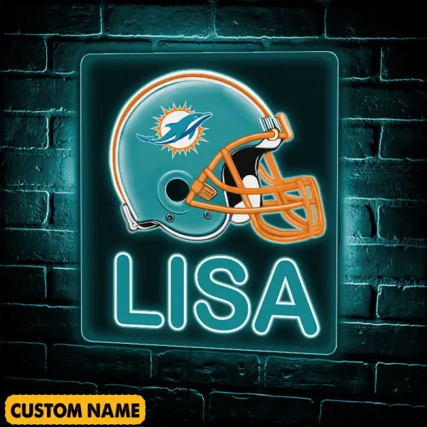 Miami Dolphins NFL Team Acrylic Wall Led Sign Color Change Custom Any Name Gift For Fan SPTCAWLS048 - Image 3