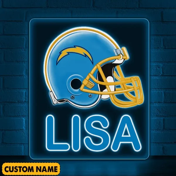 Los Angeles Chargers NFL Team Acrylic Wall Led Sign Color Change Custom Any Name Gift For Fan SPTCAWLS050