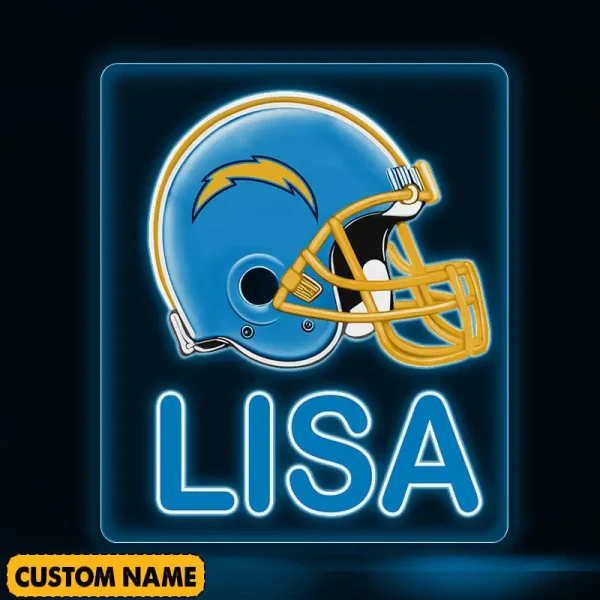 Los Angeles Chargers NFL Team Acrylic Wall Led Sign Color Change Custom Any Name Gift For Fan SPTCAWLS050 - Image 2
