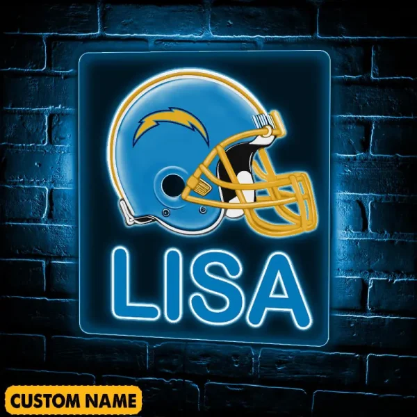 Los Angeles Chargers NFL Team Acrylic Wall Led Sign Color Change Custom Any Name Gift For Fan SPTCAWLS050 - Image 3