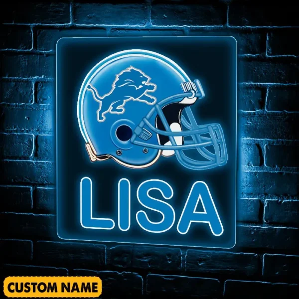 Detroit Lions NFL Team Acrylic Wall Led Sign Color Change Custom Any Name Gift For Fan SPTCAWLS051 - Image 3