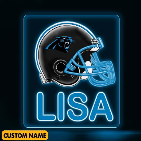 Carolina Panthers NFL Team Acrylic Wall Led Sign Color Change Custom Any Name Gift For Fan SPTCAWLS055 - Image 2
