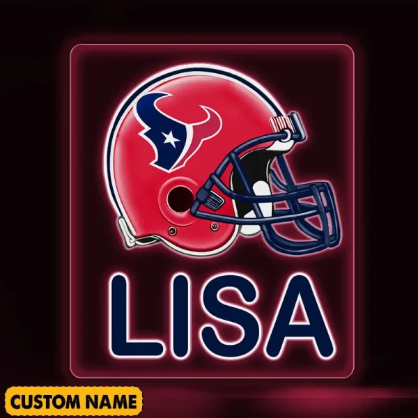 Houston Texans NFL Team Acrylic Wall Led Sign Color Change Custom Any Name Gift For Fan SPTCAWLS056 - Image 2
